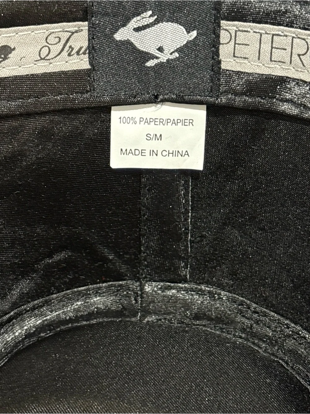 Peter Grimm Fedora Hat S/M Black Textured Straw Pinched Crown Classic Style